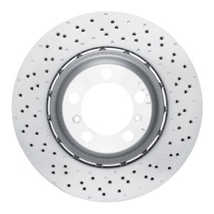 Porsche 911 Brake Rotor (1) - Rear - R1 Concepts - Drilled Carbon Alloy GeoMET - `13-`19